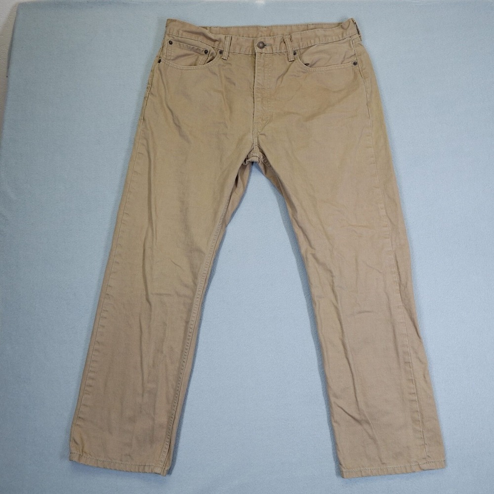 Levi's 505 Pants Mens 38x30 Tan Straight Leg Cotton Chino Casual Workwear